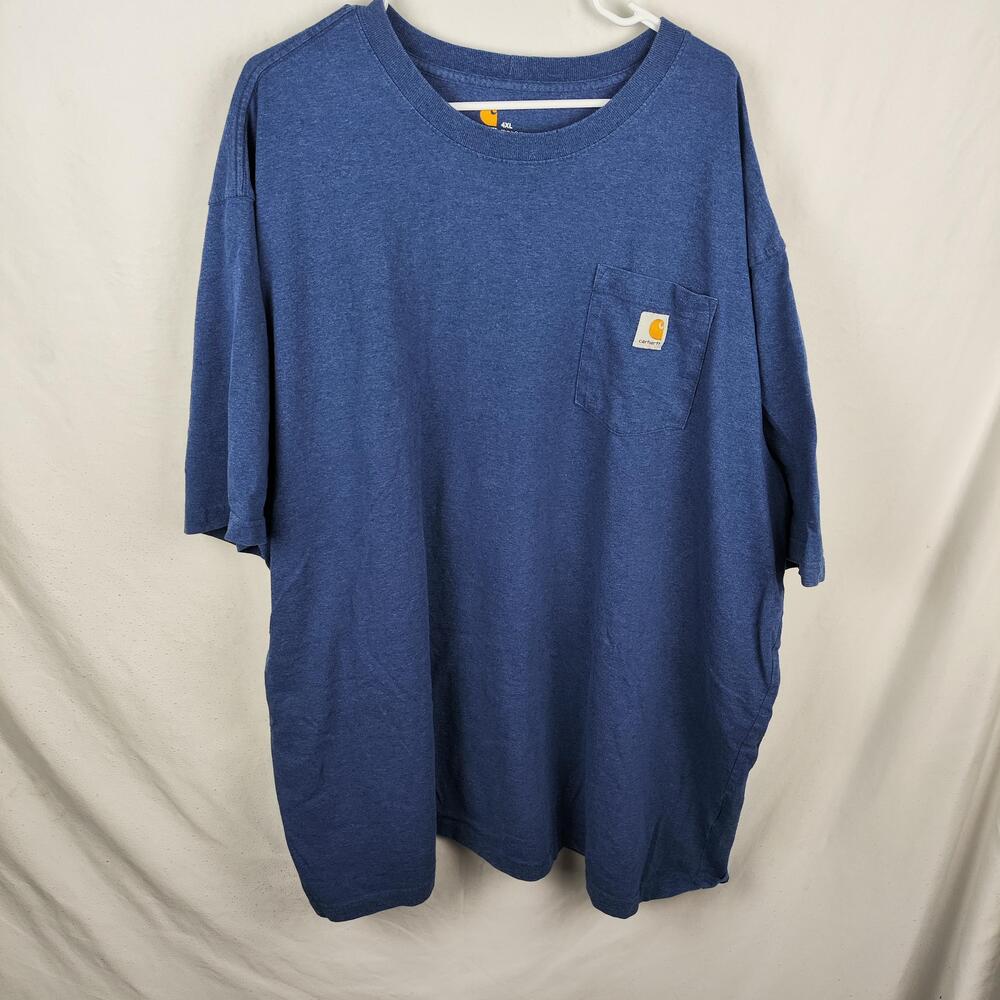 Carhartt Shirt Mens 4XL Blue Workwear Pocket Original Fit Short Sleeve Crewneck